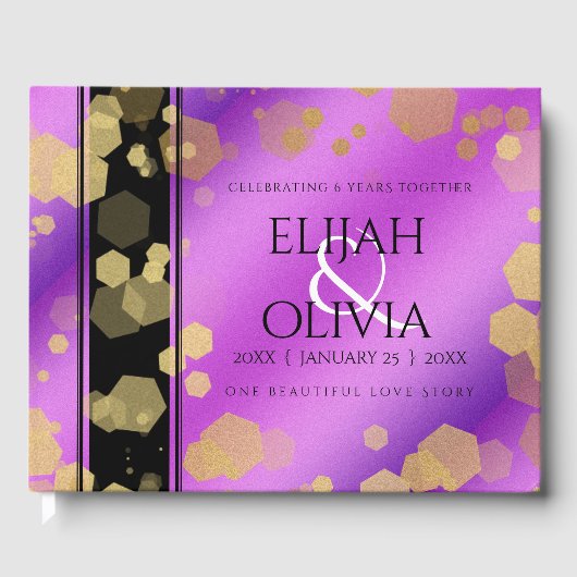 6e 33e 47e 48e Amethist Bruiloft Jubileum Gastenboek (Voorkant)