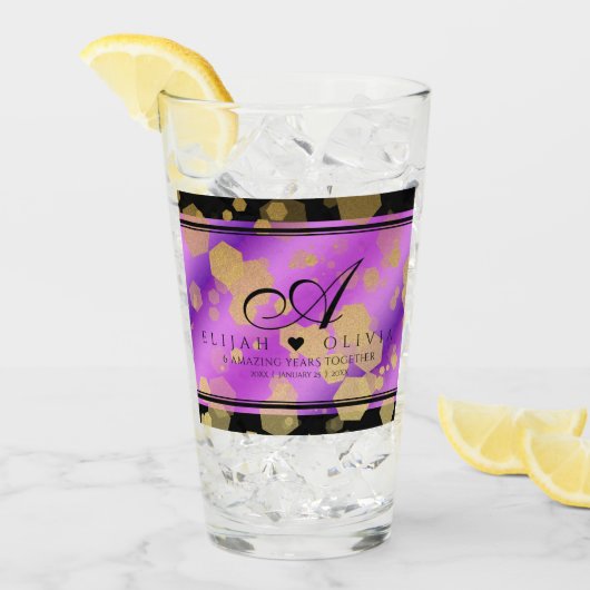 6e 33e 47e 48e Amethist Bruiloft Jubileum Glas (Voorkant ijs)