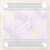 6e 33e 47e 48e Amethist Bruiloft Jubileum Glazen Onderzetter (Achterkant)