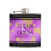 6e 33e 47e 48e Amethist Bruiloft Jubileum Heupfles (Voorkant)