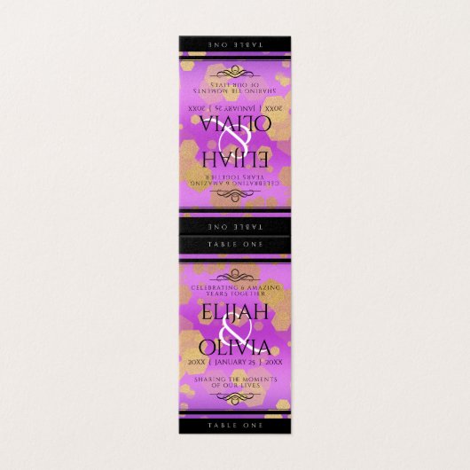 6e 33e 47e 48e Amethist Bruiloft Jubileum Kaart (Buitenkant ongevouwen)