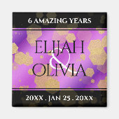 6e 33e 47e 48e Amethist Bruiloft Jubileum Magneet (Voorkant)