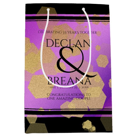 6e 33e 47e 48e Amethist Bruiloft Jubileum Medium Cadeauzakje (Voorkant)