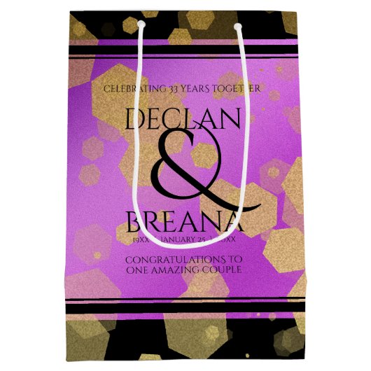 6e 33e 47e 48e Amethist Bruiloft Jubileum Medium Cadeauzakje (Achterkant)