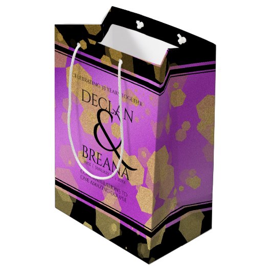 6e 33e 47e 48e Amethist Bruiloft Jubileum Medium Cadeauzakje (Achterkant Gekanteld)