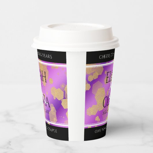 6e 33e 47e 48e Amethist Bruiloft Jubileum Papieren Bekers (Links)