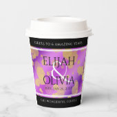 6e 33e 47e 48e Amethist Bruiloft Jubileum Papieren Bekers (Achterkant)