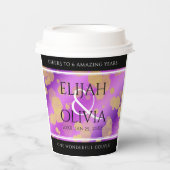 6e 33e 47e 48e Amethist Bruiloft Jubileum Papieren Bekers (Voorkant)