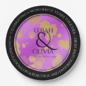 6e 33e 47e 48e Amethist Bruiloft Jubileum Papieren Bordje (Voorkant)