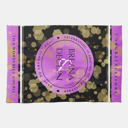 6e 33e 47e 48e Amethist Bruiloft Jubileum Theedoek (Horizontaal)