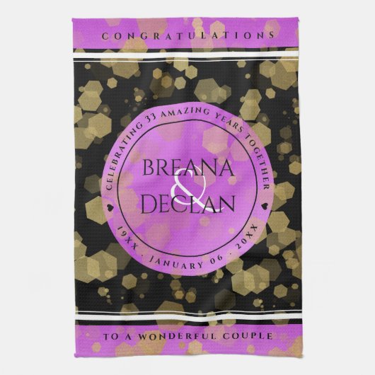 6e 33e 47e 48e Amethist Bruiloft Jubileum Theedoek (Verticaal)