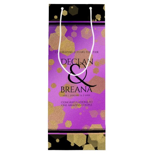 6e 33e 47e 48e Amethist Bruiloft Jubileum Wijn Cadeautas (Achterkant)