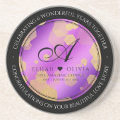 6e 33e 47e 48e Amethist Bruiloft Jubileum Zandsteen Onderzetter (Voorkant)