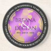 6e 33e 47e 48e Amethist Bruiloft Jubileum Zandsteen Onderzetter (Voorkant)