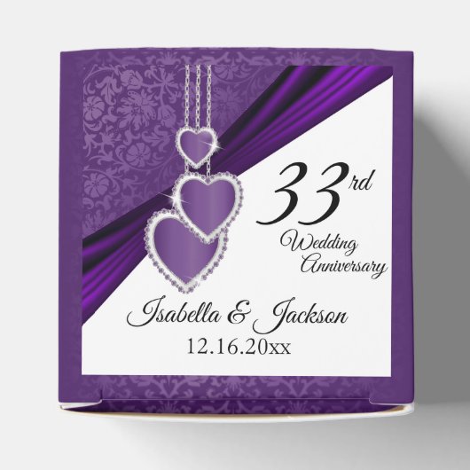 6e / 33e / 47e Amethist bruiloft Jubileum Bedankdoosjes (Bovenkant)