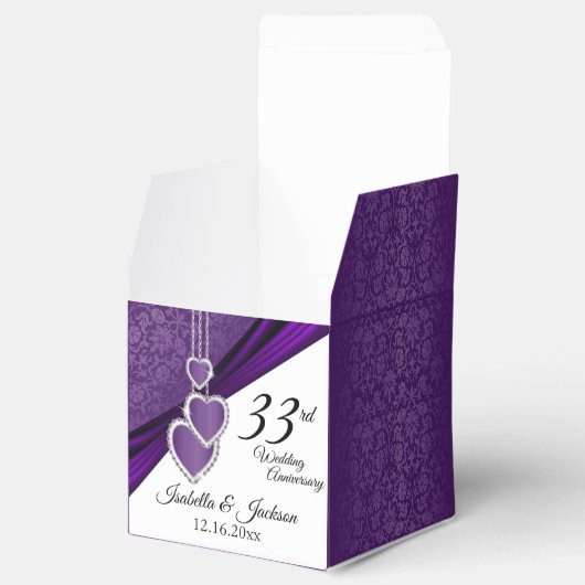 6e / 33e / 47e Amethist bruiloft Jubileum Bedankdoosjes (Geopend)