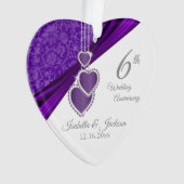 6e / 33e / 47e Amethist bruiloft Jubileum Ornament (voorkant)