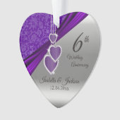 6e / 33e / 47e Amethist bruiloft Jubileum Ornament (voorkant)