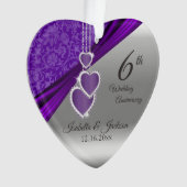 6e / 33e / 47e Amethist bruiloft Jubileum Ornament (voorkant)