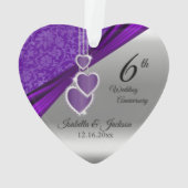 6e / 33e / 47e Amethist bruiloft Jubileum Ornament (achterkant)