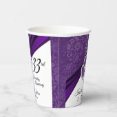 6e / 33e / 47e Amethist bruiloft Jubileum Papieren Bekers (Rechts)
