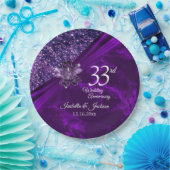 6e / 33e / 47e Amethist bruiloft Jubileum Papieren Bordje (Feest)