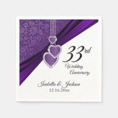 6e / 33e / 47e Amethist bruiloft Jubileum Servet (Voorkant)