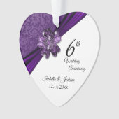 6e / 33e / 47e Amethist Paarse Jubileum Ornament (voorkant)