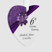 6e / 33e / 47e Amethist Paarse Jubileum Ornament (voorkant)