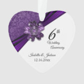 6e / 33e / 47e Amethist Paarse Jubileum Ornament (achterkant)