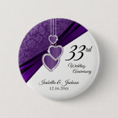 6e / 33e / 47e bruiloft Jubileum ontwerp Ronde Button 5,7 Cm (Voorkant)