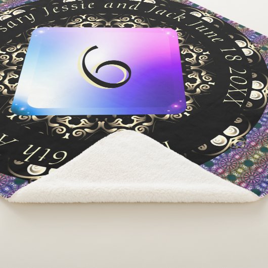 6e Amethist Bruiloft Jubileum Mandala Sherpa Deken (3/4)