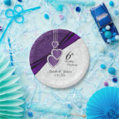 6e Amethyst Paars bruiloft Jubileum Papieren Bordje (Feest)