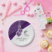 6e Amethyst Paars bruiloft Jubileum Papieren Bordje (Feest)