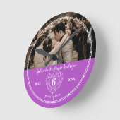 6e Amethyst Weddenschap Jubileum hart gem paars Ronde Klok (Hoek)