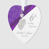 6e Amethyst Wedding Jubileum Keepslag Ornament (voorkant)
