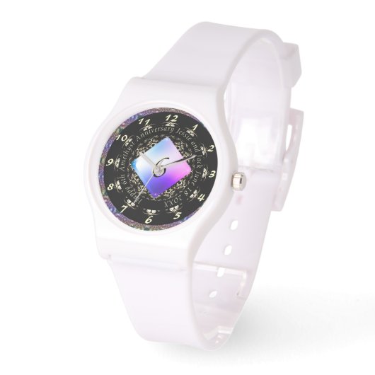6e Amethyst Wedding Jubileum Watch Horloge (Hoek)