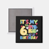 6e autisme verjaardagsfeestje 6 jaar oud autistisc magneet (Voorkant / Achterkant)