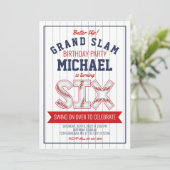 6e Baseball Birthday Uitnodiging (Staand voorkant)