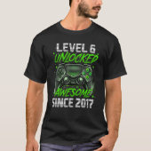 6e Birthday Level 6 Unlocked Geweldige 2017 Video T-shirt (Voorkant)