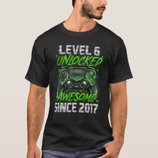 6e Birthday Level 6 Unlocked Geweldige 2017 Video T-shirt