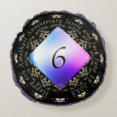 6e bruiloft Jubileum Amethist Rond Kussen (Voorkant)