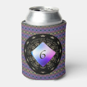 6e bruiloft Jubileum Amethist Rond Kussen Blikjeskoeler (Blikje Voorkant)