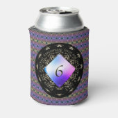 6e bruiloft Jubileum Amethist Rond Kussen Blikjeskoeler (Blikje Achterkant)