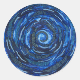 6e-derde oog Chakra Indigo Spiraal Artwork #2 Ronde Sticker
