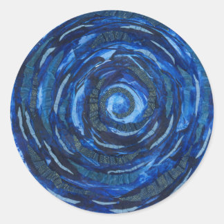6e-derde oog Chakra Indigo Spiraal Artwork #2 Ronde Sticker
