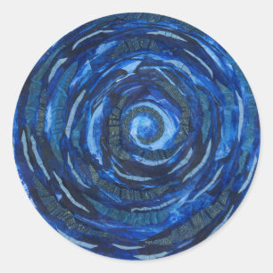 6e-derde oogkar Indigo Spiral Artwork #2 Ronde Sticker
