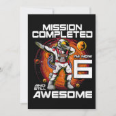 6e geboortedag Astronaut 6 jaar oud buitenruimtesc Save The Date (Voorkant)