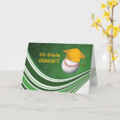 6e graad Afstuderen, Softball Ball en Pet Kaart (Gele Bloem)