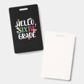 6e graad leraar Hallo 6e graad Badge (Voor- en achterkant)